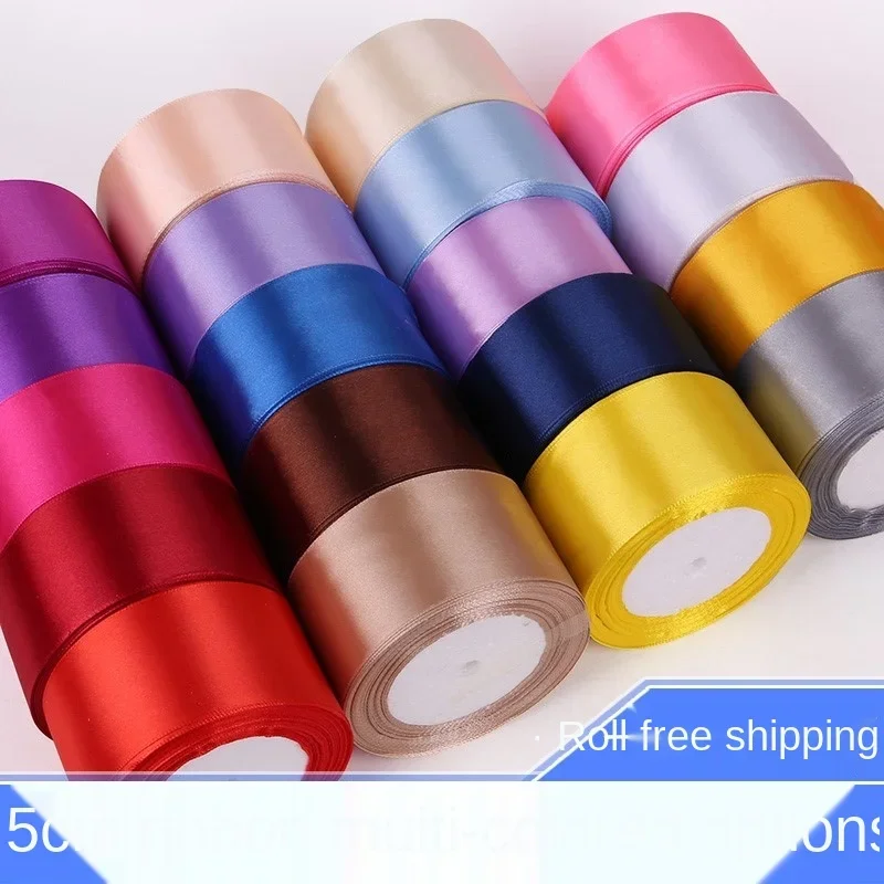 25yards/Roll 5cm Satin Ribbons for Birthday Party Flower Gift Box Gift Wrapping Christmas Halloween Festival Supplies DIY Crafts