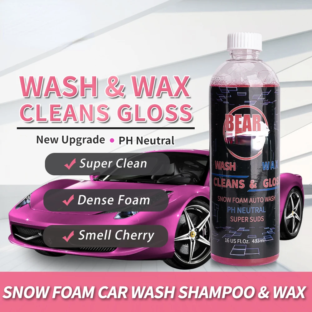 Cherry Snow Foam Car Wash Shampoo & Wax Auto Wash Soap Works with Karcher Bosch Snow Foam Lance / Foam Cannons or Bucket Washes