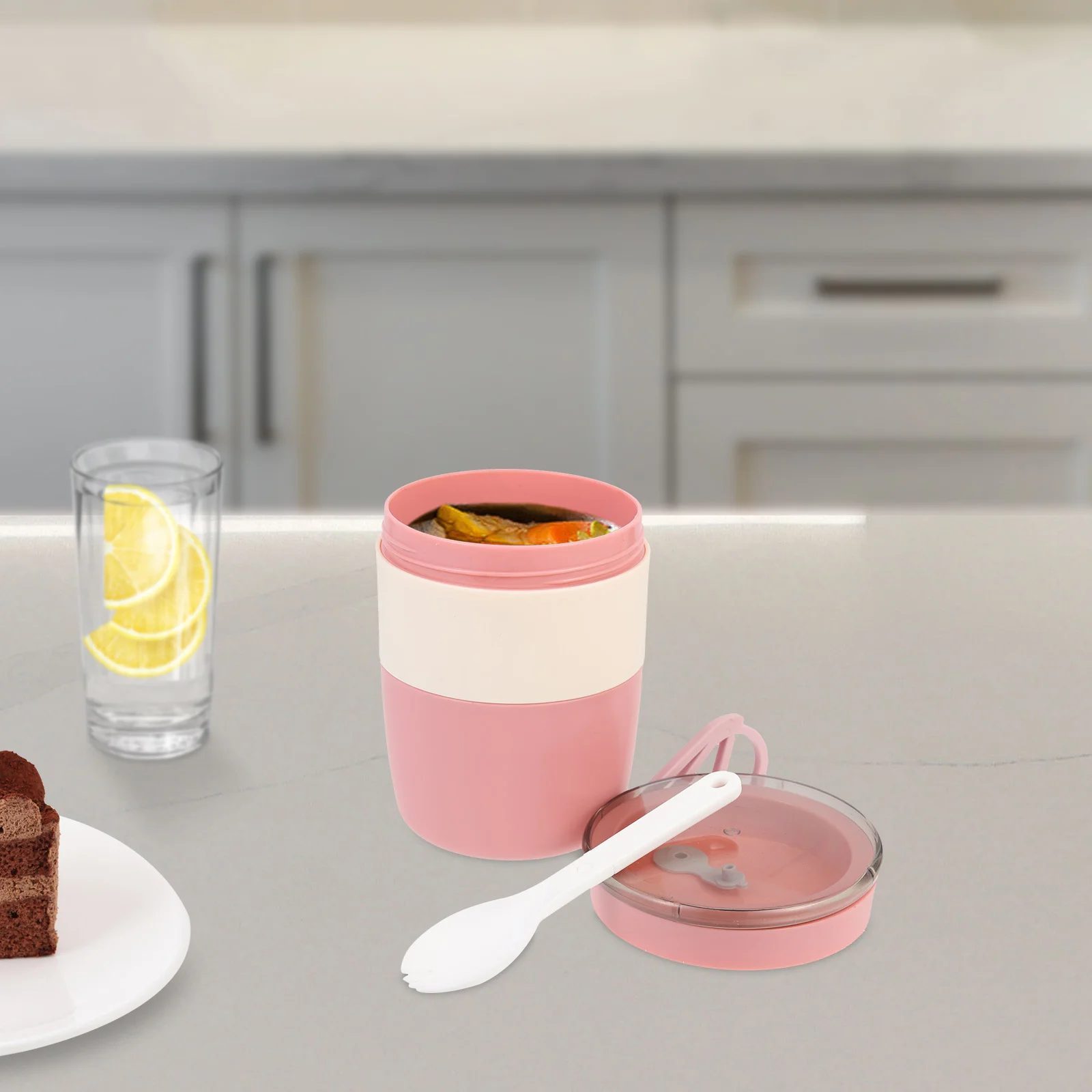 

1Set Insulated Microwave Thermal Cup High-Class Material Portable Breakfast Cup Leak-Proof Porridge Cereal Container School