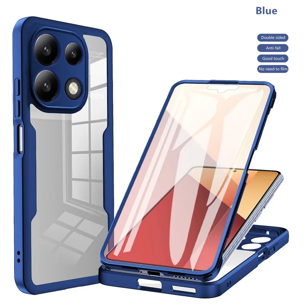 Fully Coverage case For Xiaomi Redmi Note 13 Pro 12 Pro Plus 12S 11 Pro + 11S 10 Pro Max 10S 9 Pro double protect cover