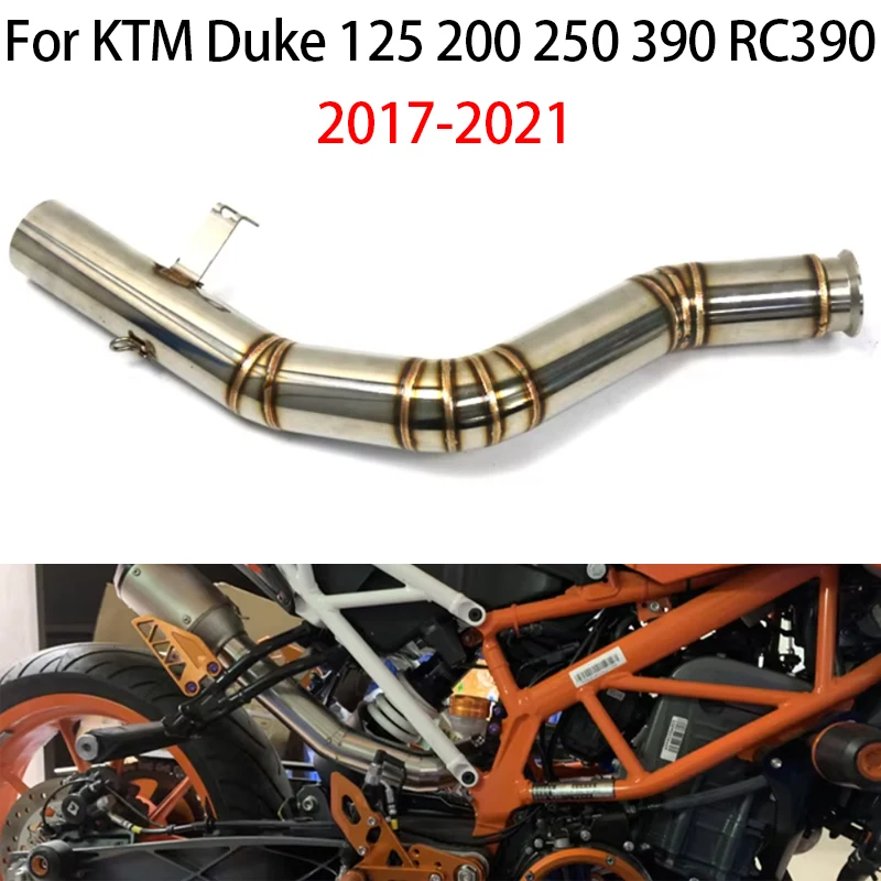 

For KTM Duke 125 200 250 390 RC390 2017-2021 Motorcycle Exhaust Front Pipe Muffler Middle Link Connect Stainless Steel Slip On