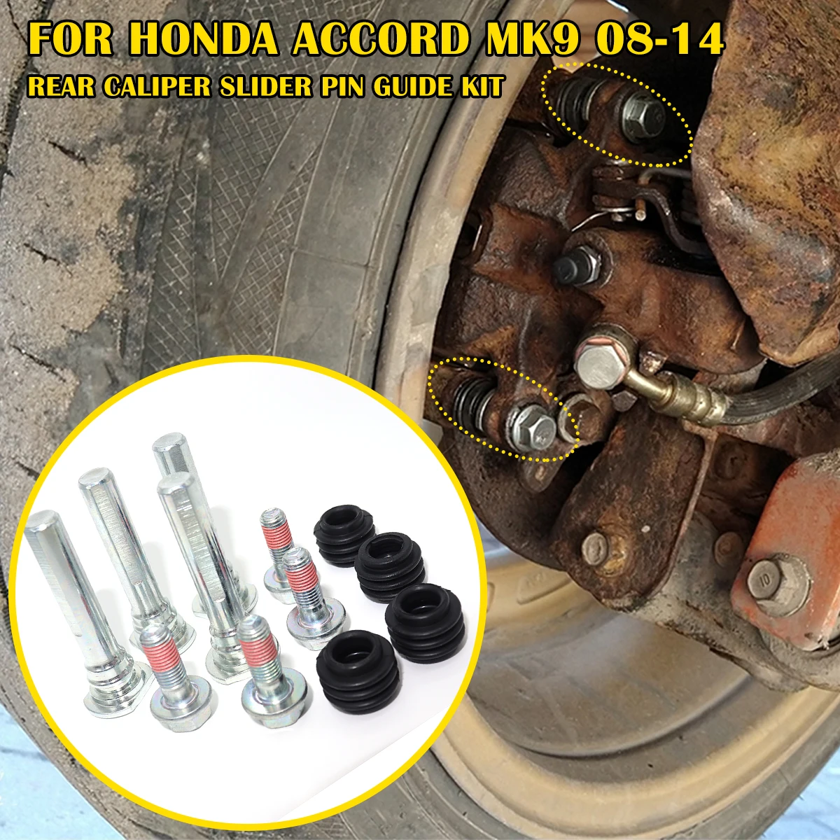 

Brake Caliper Cylinder Slider Guide Pin For Disc Housing Bolt Rubber Bushing Boot Seal Kit FOR HONDA ACCORD MK9 2008 2009-2014