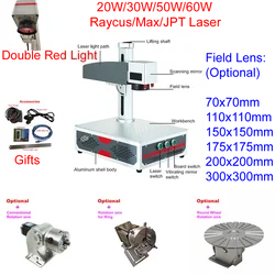 Maszyna do znakowania laserem światłowodowym JPT Raycus 50W grawer do metalu 30W stal nierdzewna złoto srebro grawerowanie laserowe z osią obrotową