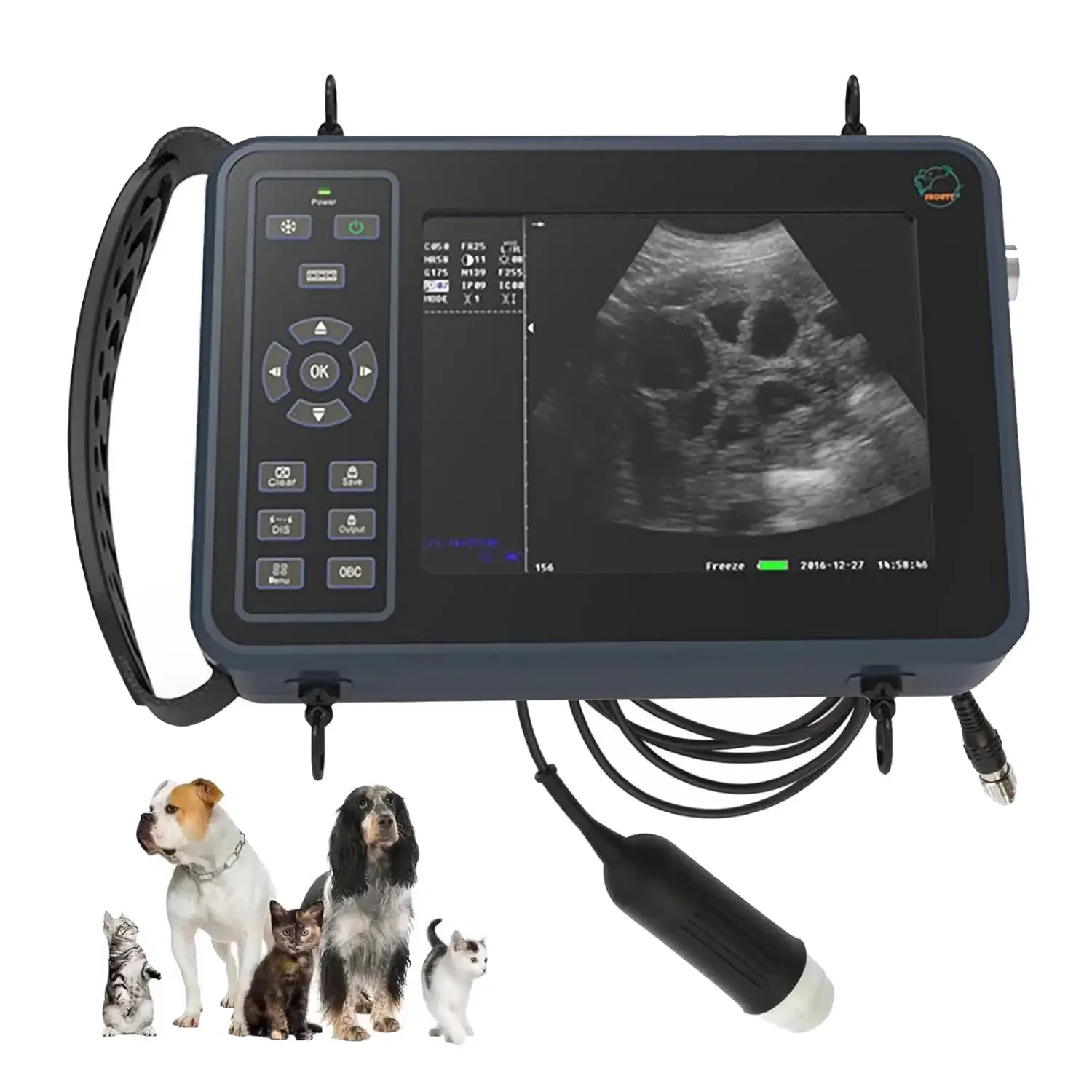 GOYOJO Portable Veterinary Ultrasound Scanner Testing Equipment for preg nancy with Mechanical Sector Probe for Sheep and Pig