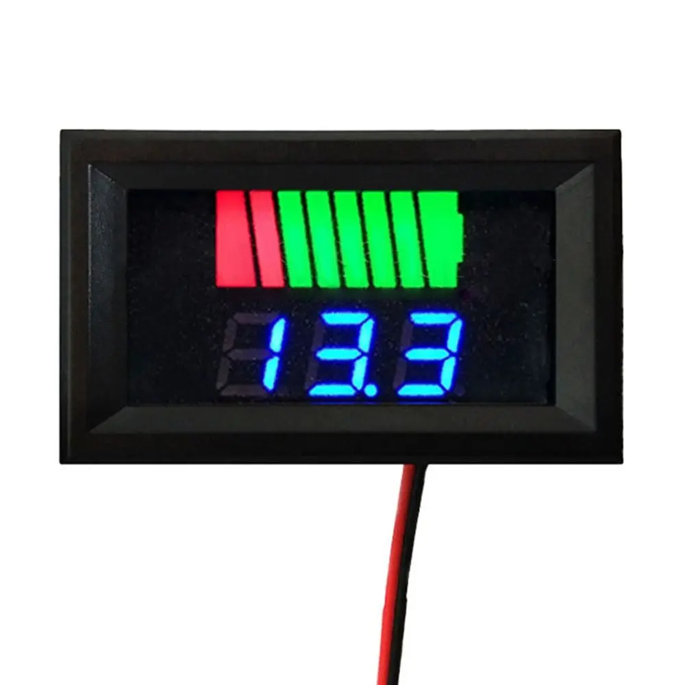 LED Digital Display 12V 24V 36V 48V 60V 72V Battery Tester Lithium Battery Capacity Meter Car Battery Charge Level Indicator