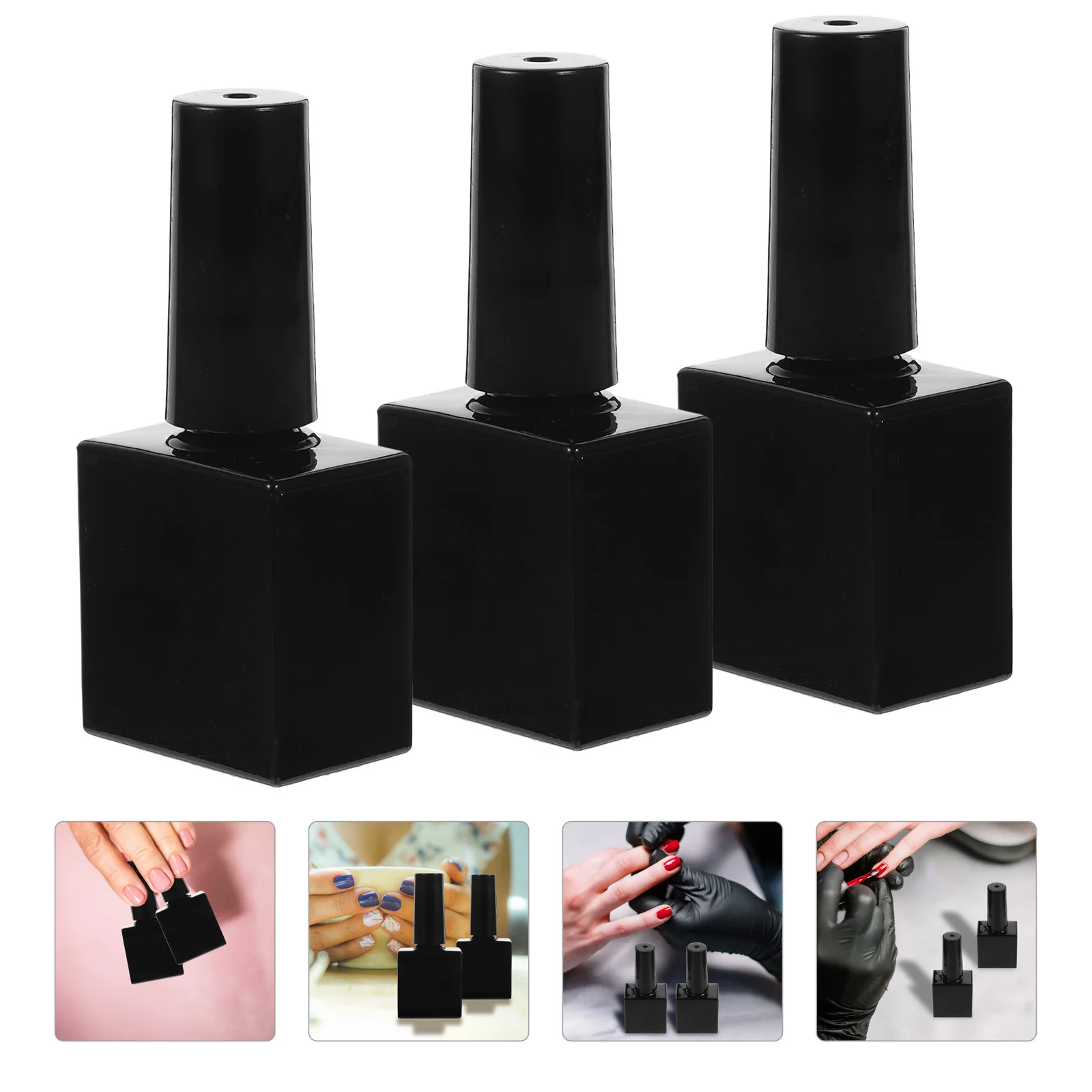 6 шт. многоразовые бутылки для лака для ногтей, стеклянные маленькие пустые бутылки для гель-лака с кистью, компактные портативные для домашнего салона, спа