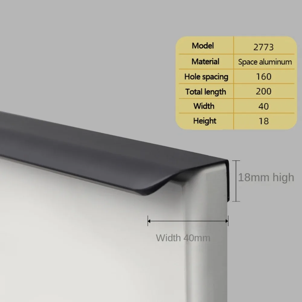 Poignées d'armoire haut de gamme, quincaillerie de cuisine, boutons de porte en alliage d'aluminium, accessoires simples, poignées de tiroir, ménage