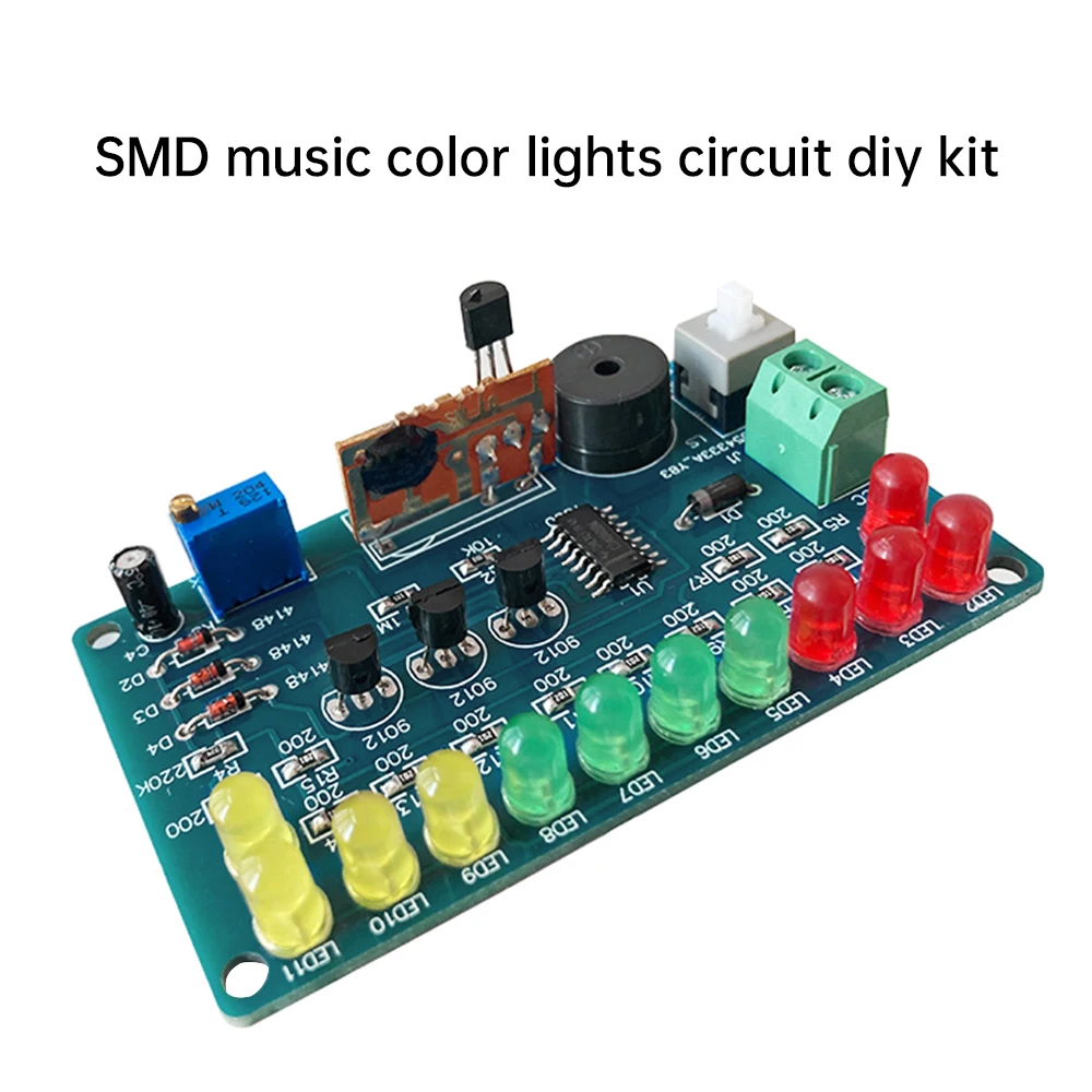 DC4.5-5V CD4060 SMD Music LED Color Light Circuit Welding Dream Light Module DIY Kit Loose Parts For Electronic Learning Kits