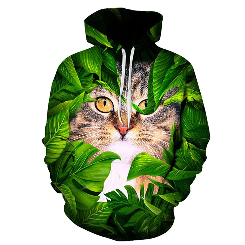 Wall Brick Cute Cat Pattern Hoodies For Men Women Funny Animal 3D Printed Sweatshirt Casual Hooded Pullovers Tops Long Sleeves