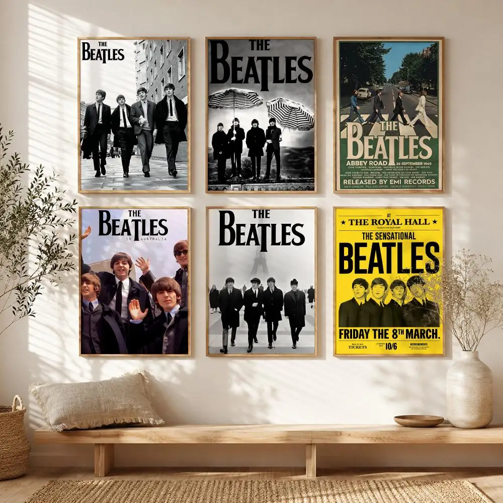 Legend Rock Band T-The Beatles Poster All-match HD Waterproof Self-Adhesive Wall Art Sticker For Home Bedroom