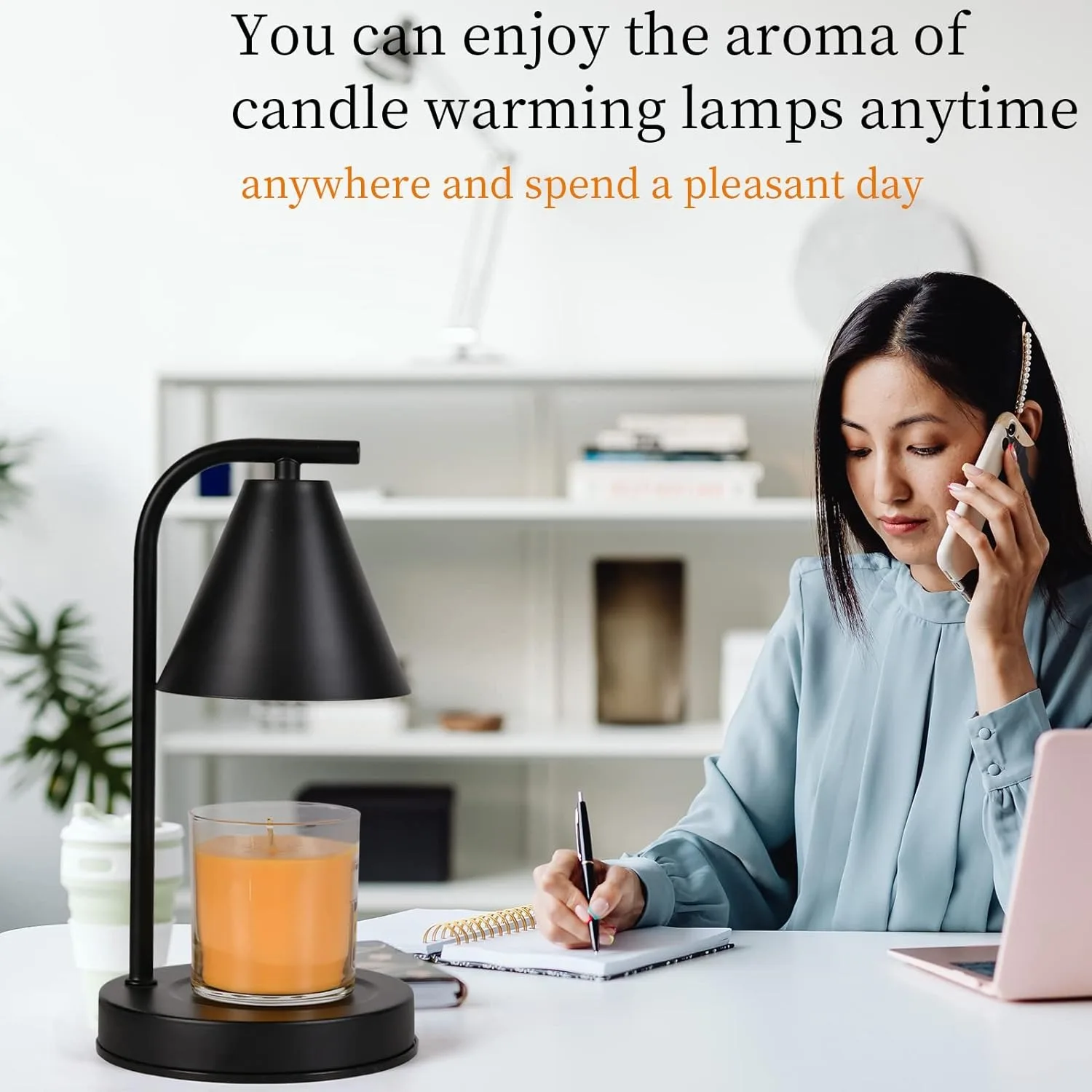 Electric Candle Lamp Warmer, Dimmable Wax Melt Warmer for Scented Candles Compatible Candle Jar
