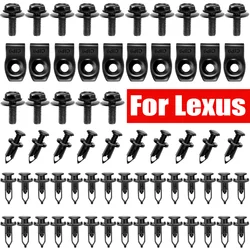 65pcs Car Body Bolts U-nut M6 Engine Under Cover Splash Shield Guard Bumper Push-Type Clips For Lexus GX460 GX470 ES300h UX250h