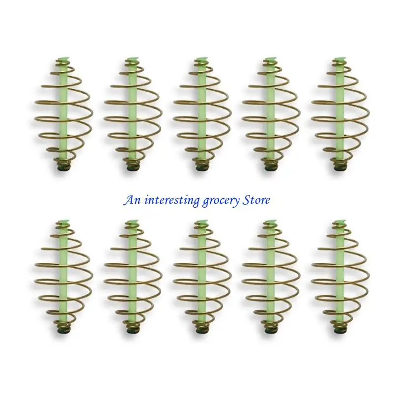 652D 10pcs Baits Thrower Feeder Saltwater Fishing Accessories Feeder Basket Fishing Spring Feeder Coil Inline Method Feeder view 2