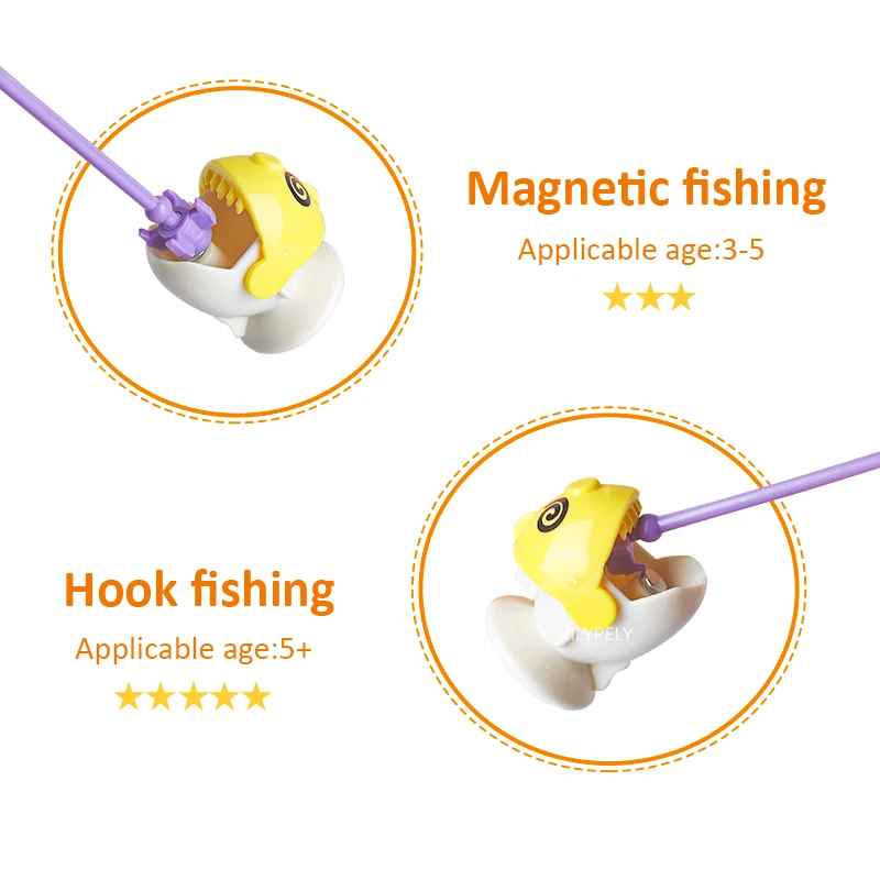 Montessori Magnetic Fishing Game Marine Life Cognition Color Number Music Toys for Children Montessori Educational Parent-child