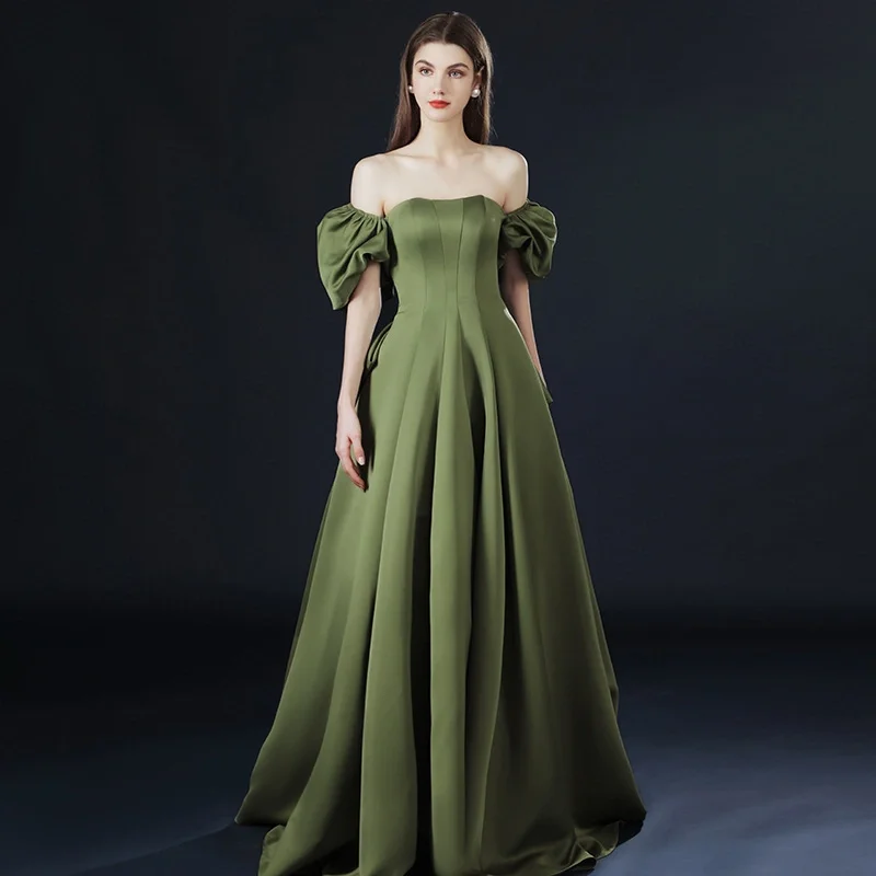 2024 One Shoulder Europe And The United States New Atmospheric Long Evening Dress