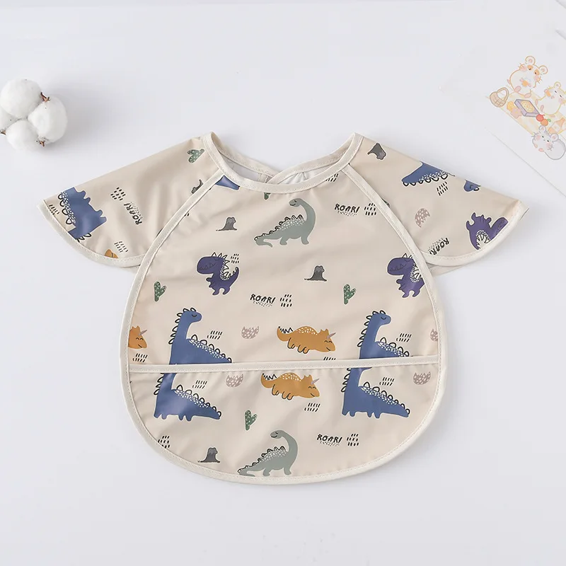 New Short Sleeve Washcloth Baby Bibs Cute Waterproof Feeding Apron Bib Soft Burp Cloth For Toddler Boy Girl Bandana Bibs