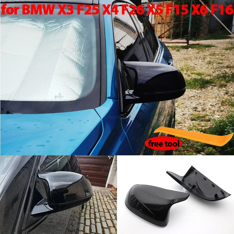 

Carbon Fiber/ABS Mirror Cover Car Side Rearview Mirror Cap Cover Shell Replacement For BMW F25 X3 F26 X4 F15 X5 F16 X6 2014-2018