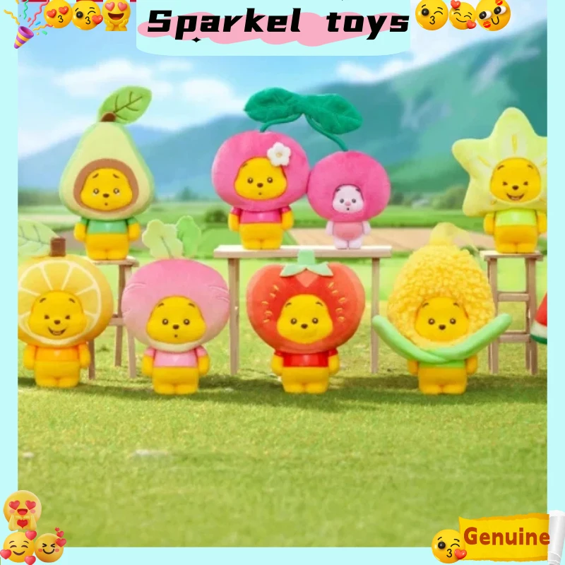 

Подлинная серия Disney Winnie The Pooh Tiny Orchard, слепая коробка, милая флокированная фигурка, куклы, орнамент, игрушки, Winnie Mystery Box, подарок