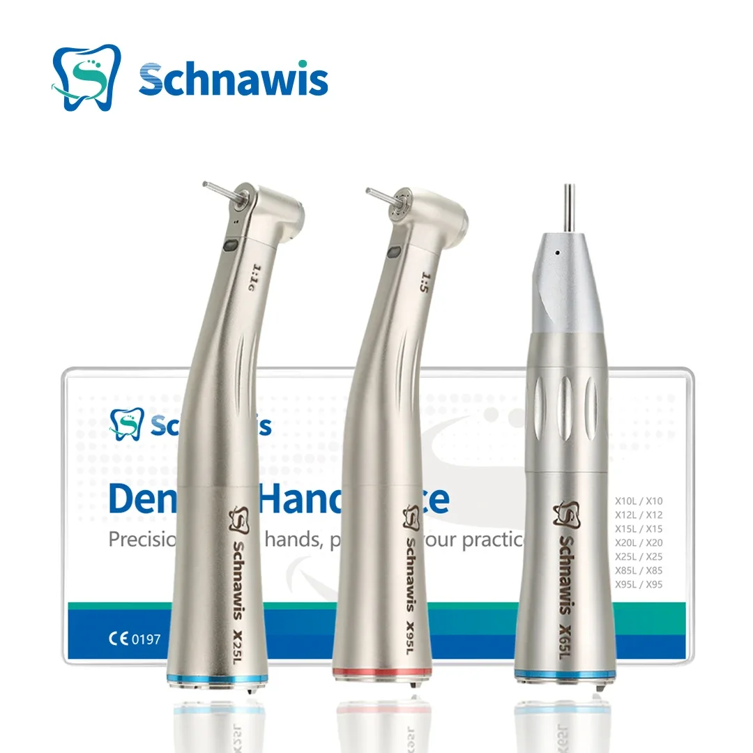 

Dental Low Speed Handpiece Against Contra Angle With Optic Fiber X95L/X25L/X65L Dentistry contraangulo High Speed Handpiece