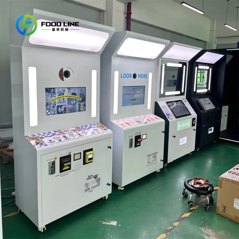 custom coin operated photo booth automatic print device compatible with external camera for amusement venue wholesale purchasers