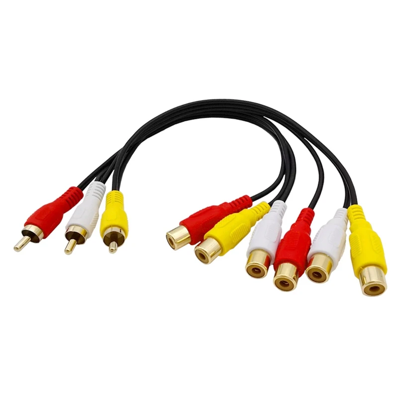 Audio Video AV Adapter Cable for TV DVD Player Video 3 RCA to 6 RCA 9RCA Male Female Plug Splitter Splitter HD-TV RCA Cable 30cm