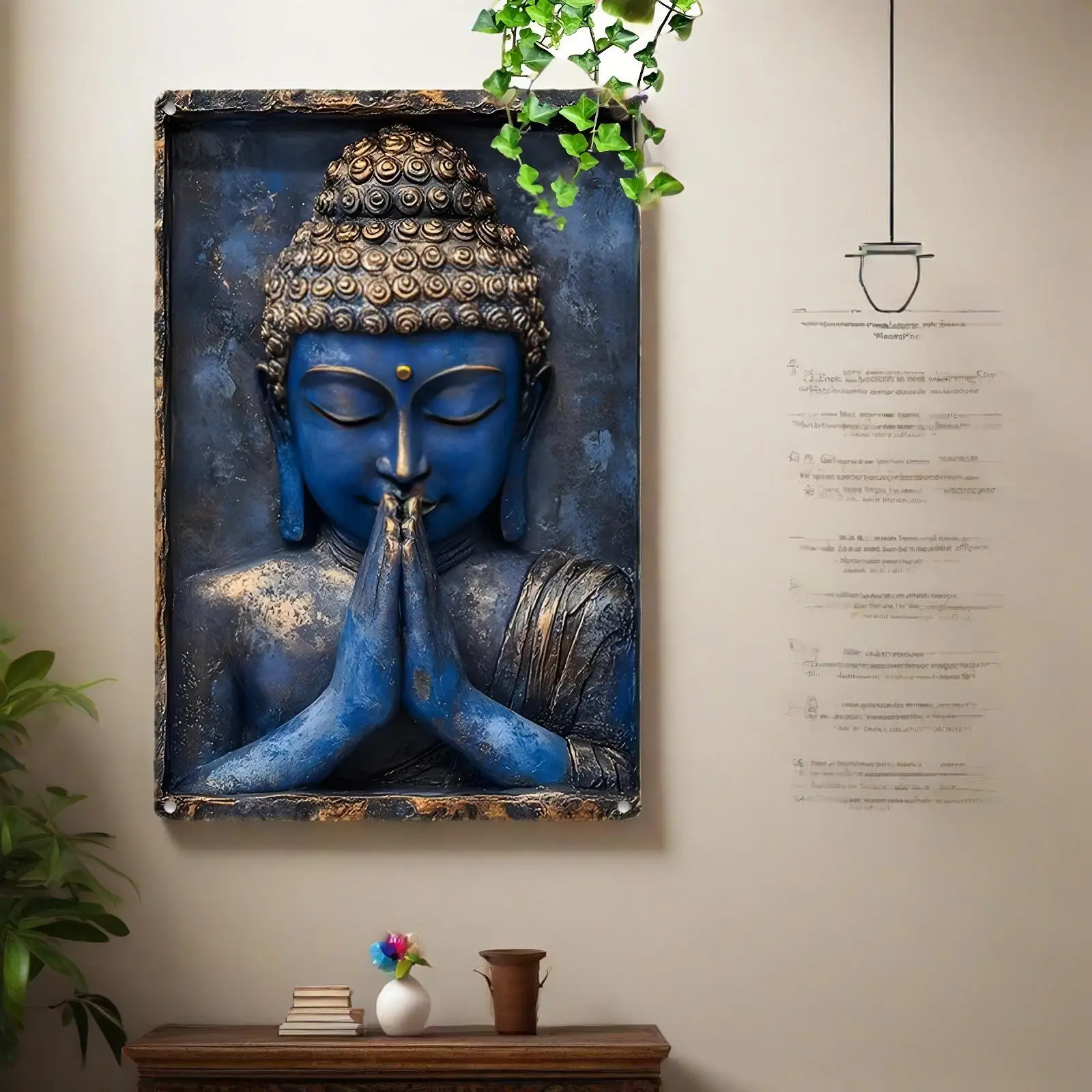 Wall art,Home Decorative Paintings，Religious Aluminum Wall Hanging Sign  Icon Plaque, Multipurpose Decor For Home, Living Ro