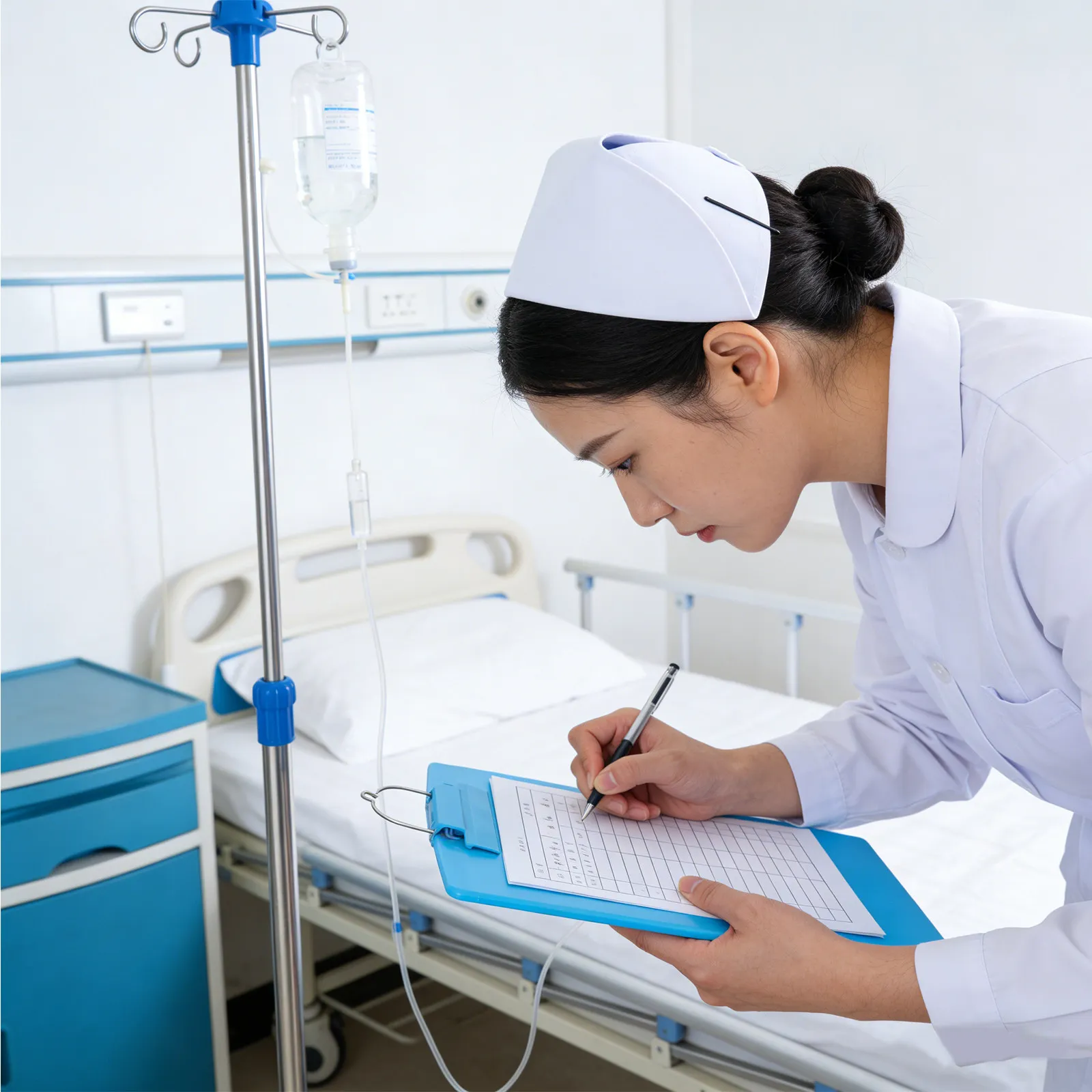 

Plastic Nurse Clipboard Heavy Duty A4 Folder Hanging Hook Blue Portable Medical Records Clipboard Nonslip Surface Clinical