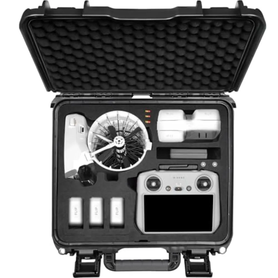 

Портативный водонепроницаемый жесткий кейс для DJI Flip Drone Fly More Combo, DJI RC 2, аккумуляторов RC N3/N2, зарядного хаба на 8 устройств и других аксессуаров