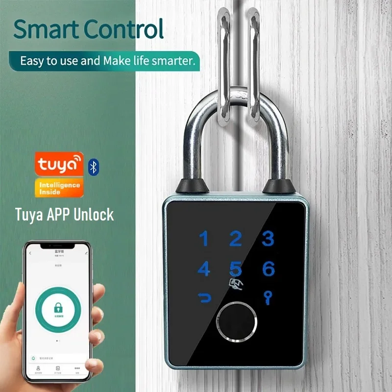 

Tuya Smart Padlock Biometric Fingerprint Password Door Lock APP Card NFC Key Unlock IP65 Waterproof Anti Theft Electronic Lock