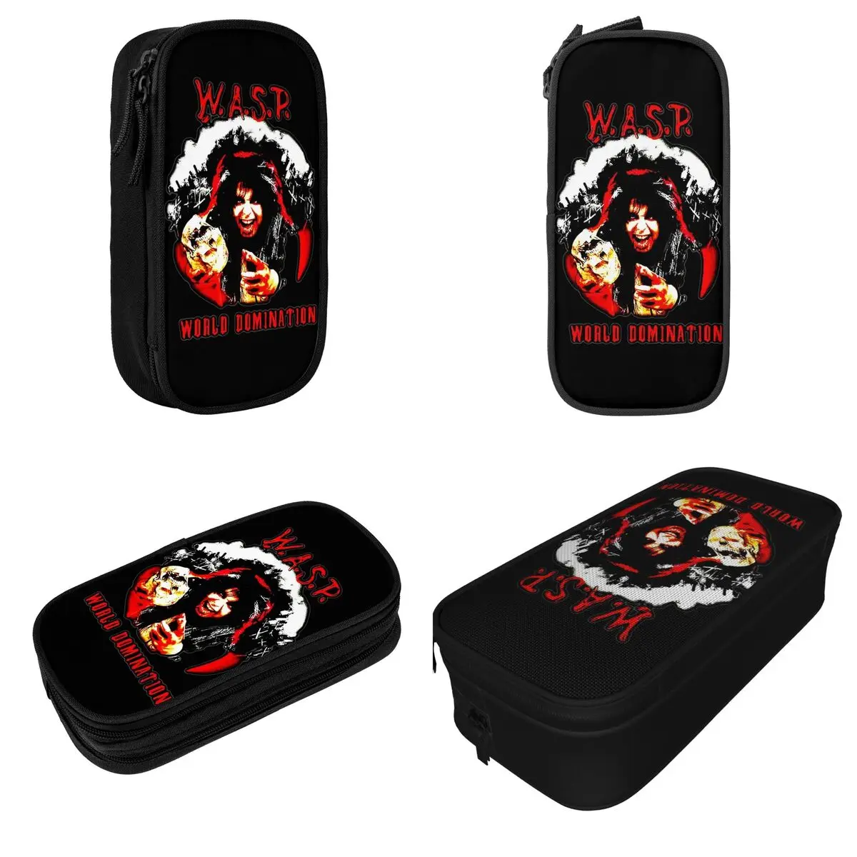 Heavy Metal W.a.s.p. Band Pencil Case Pencil Box Pen for Student Large Storage Bag Students School Zipper Stationery