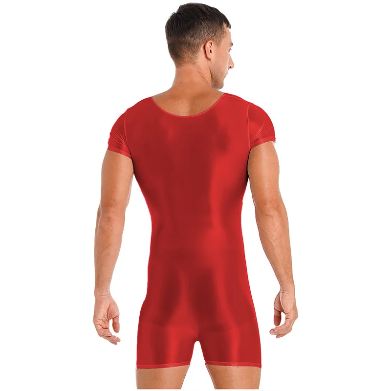 Macacão masculino shapewear brilhante macio yoga bodysuit ginástica terno maiô collant 16 cores zentai herói trajes adultos