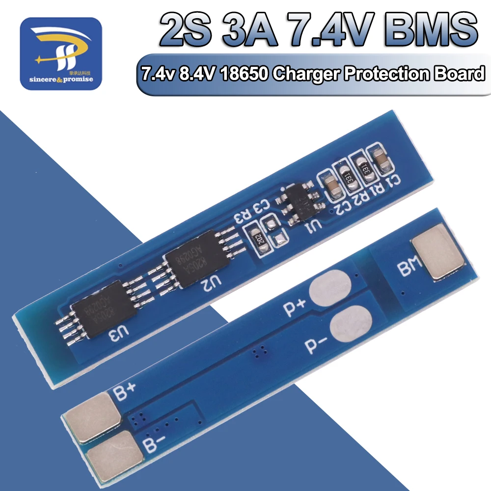 Sincere 2S 3A Li-ion Lithium Battery 7.4v 8.4V 18650 Charger Protection Board bms pcm for li-ion lipo battery cell pack