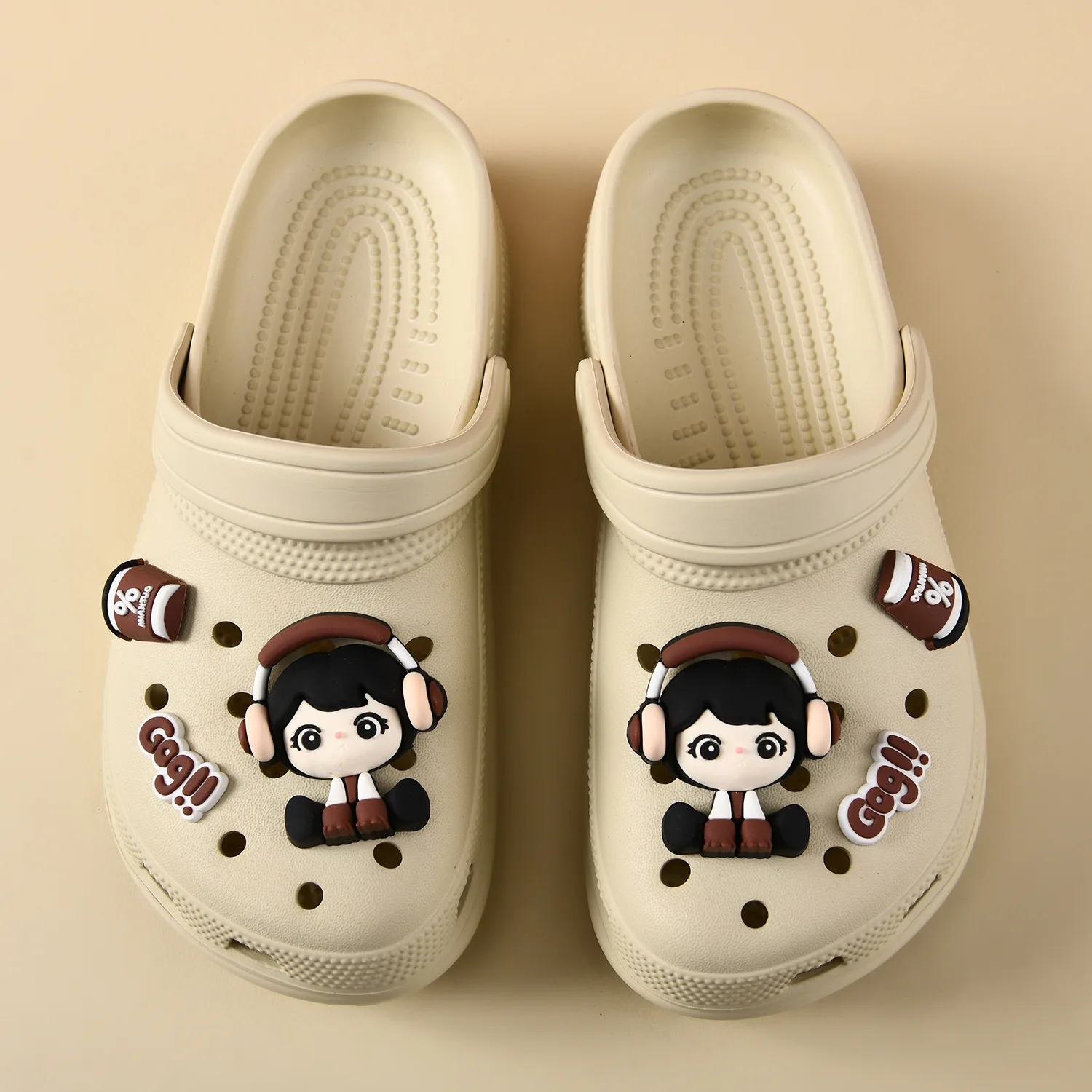 

Women Breathable Slip-On Sandals Outdoor Casual Anti-Slip Lightweight Beach Shoes Comfortable EVA Material Flat Footwear