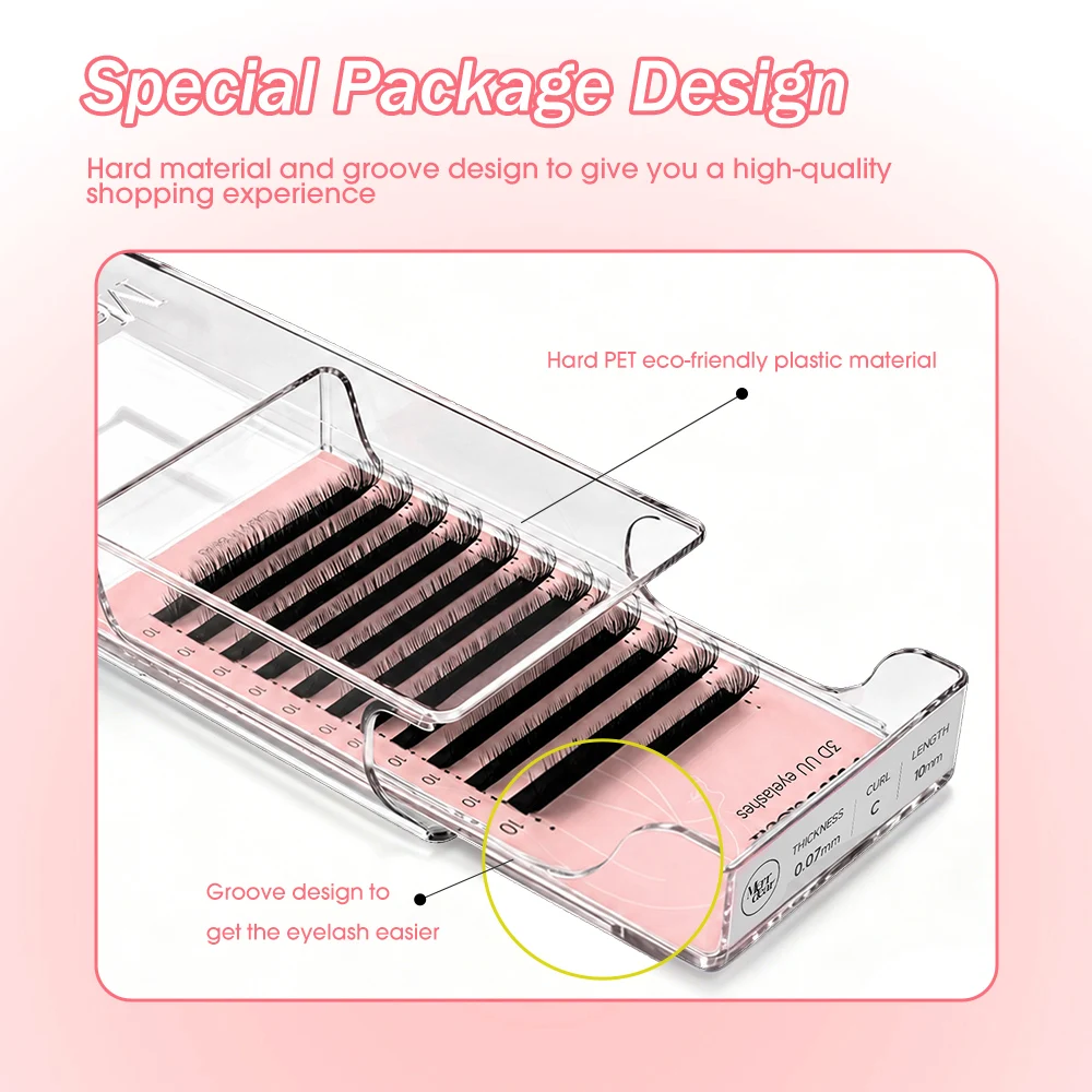 메르디어 3D/4D/5D/6D U 속눈썹 8-15mm 혼합 길이 U 디자인 뿌리가 흩날리지... - 4