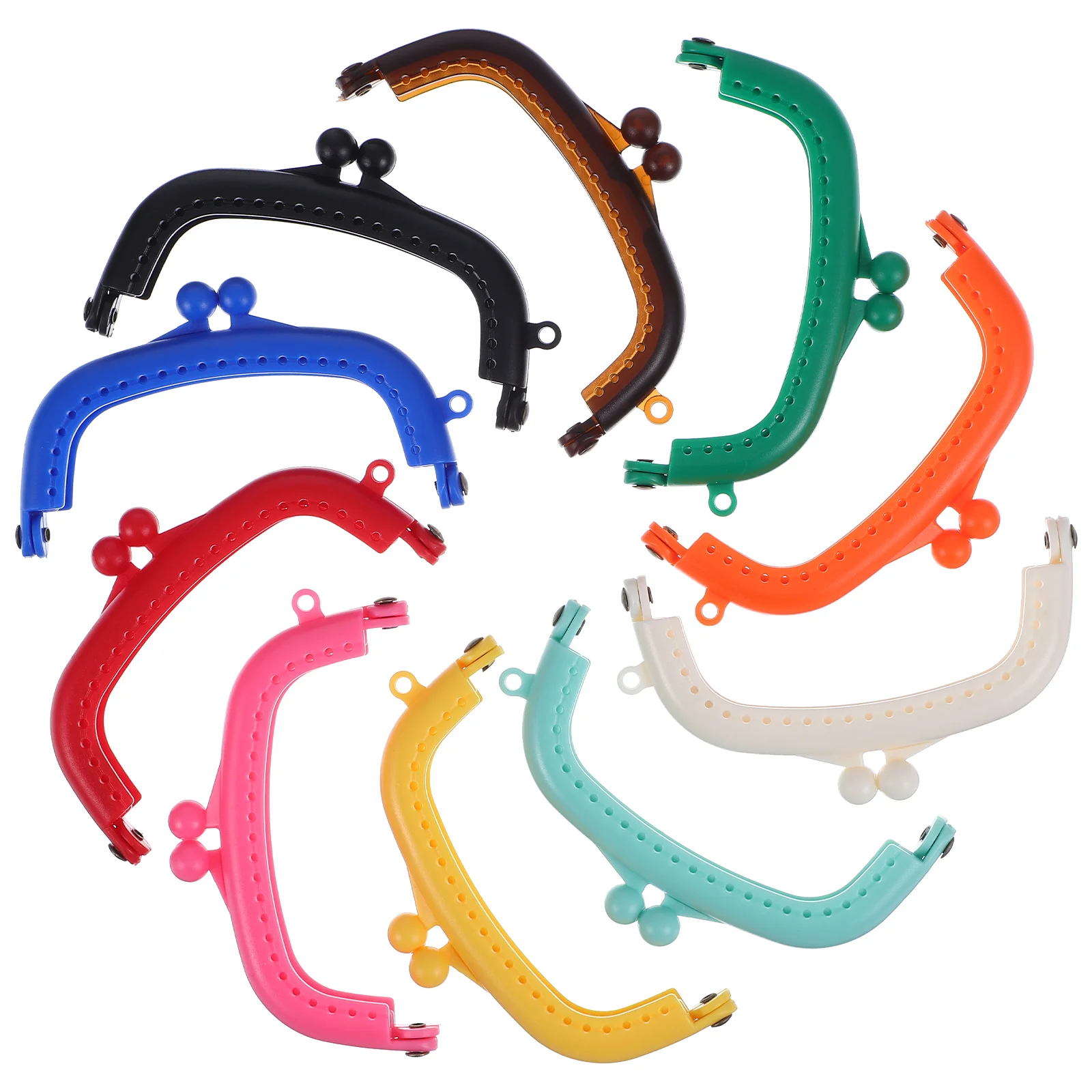 

10 Pcs Plastic Coin Purse Handle Closure Wallet Clasp Frame Bag Handles Lock Bags