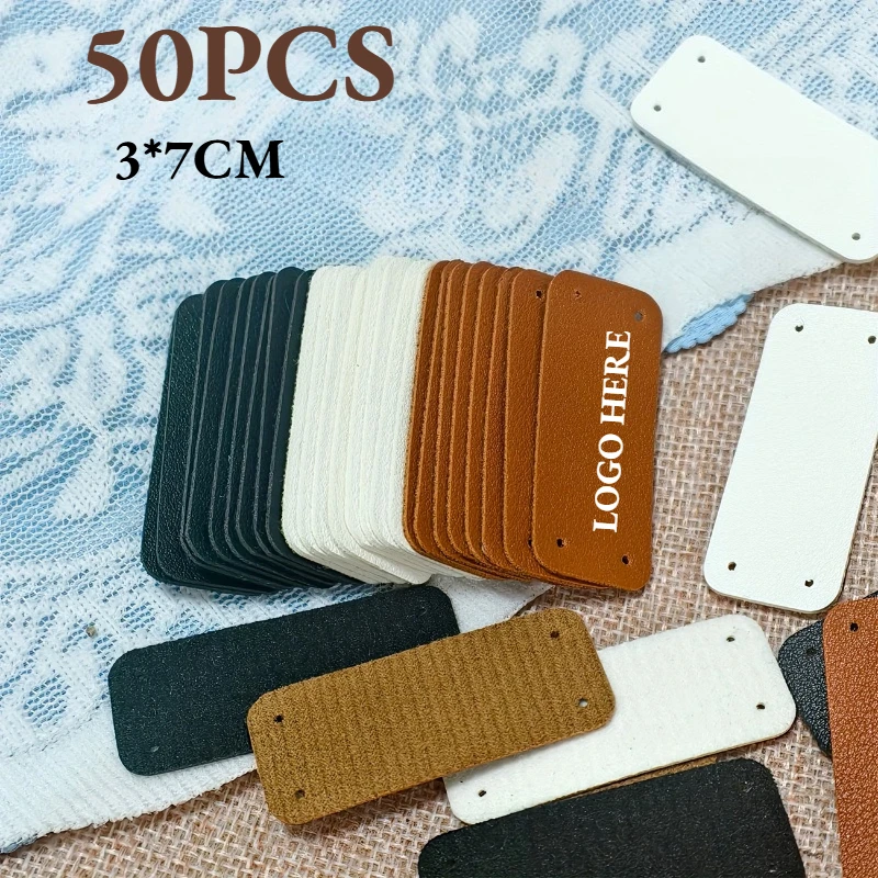Customized Printing Laser Engraving Logo Artificial Leather Labels Hats Clothes Scarves Clothing Bags Handmade Diy Accessories