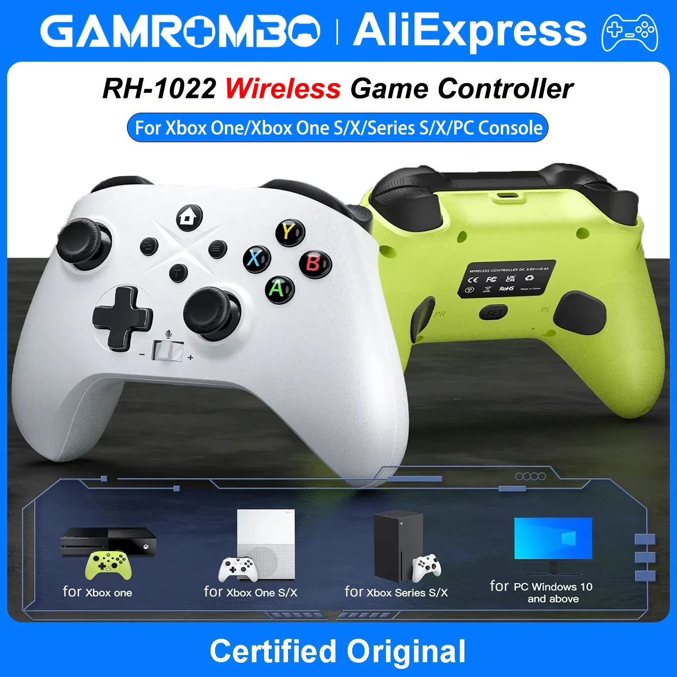 Game Controller For Xbox One S/X/Seris/PC/Steam,2.4G Wireless Gamepads 6-Axis Gyro Macro/Turbo Gaming Grip Remote Controle