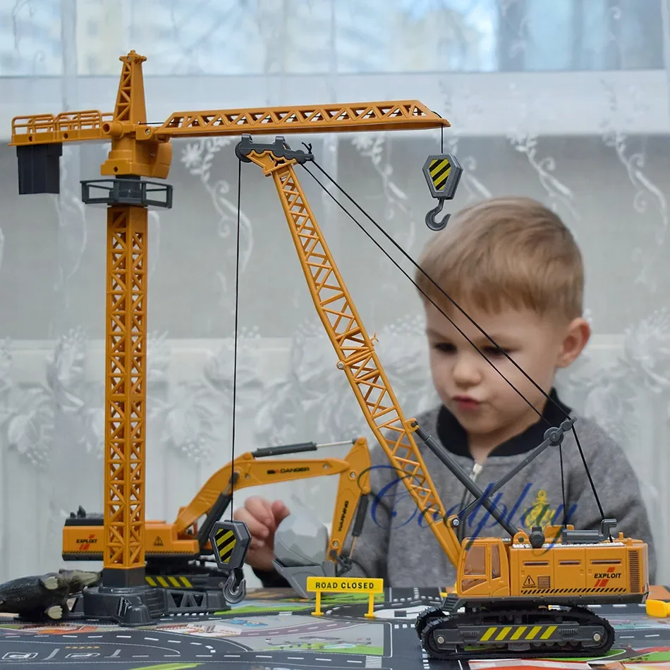 9 Styles Alloy Engineering Diecast Truck Classic Construction Model Toy Car Excavator Vehicle  Tractor Loader Toys for Boys Gift