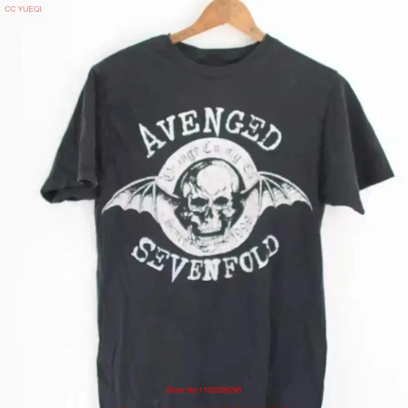 

Футболка Avenged Sevenfold Black Tour, подарок для фаната TE3858, винтажная, растянутая, унисекс, стильная, модная, дышащая