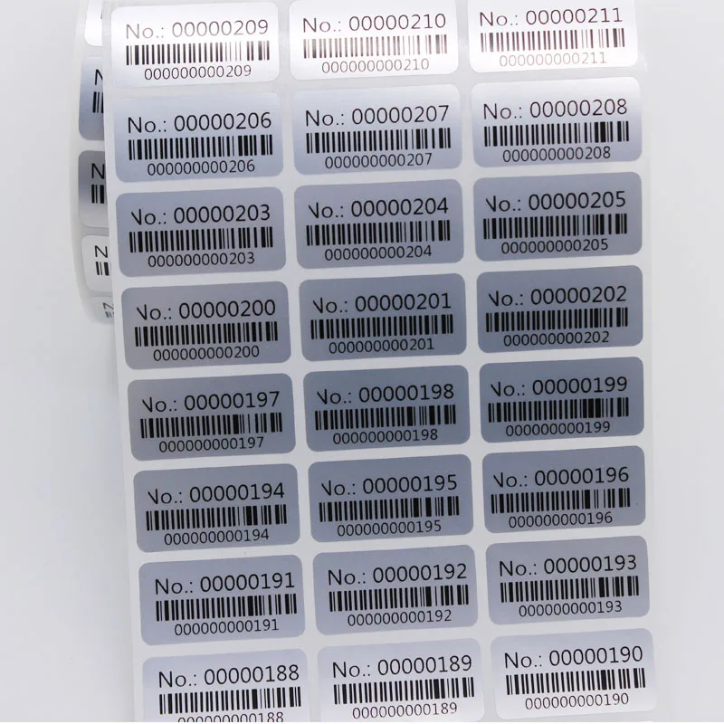 1000pcs Labels 30x15mm running number Consecutive Number Serial Numbers with Barcode Inventory Stickers/Adhesive paper sticker