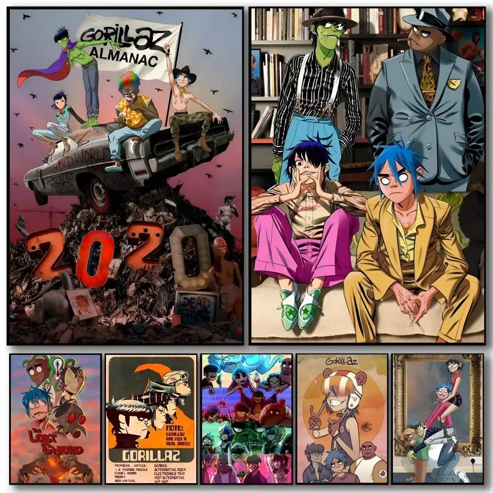 G-Gorillaz Almanac Poster Art With Prints Home Bedroom Living Room Decoration Gift