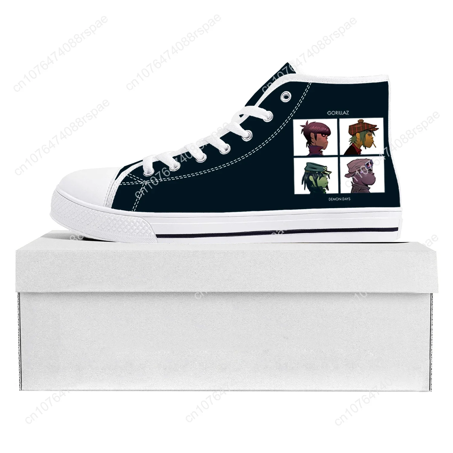 Gorillaz Virtuele Rockband Mode Hoge Top Hoge Kwaliteit Sneakers Heren Dames Tiener Canvas Sneaker Paar Schoenen Custom Schoen