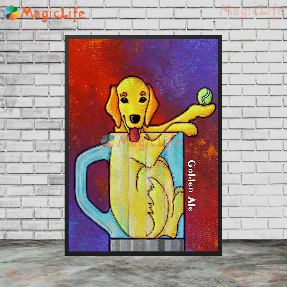 Funny Animal Peacock Cocktail Dog Fruit Juice Wall Pictures For Room Nordic Poster Wall Art Canvas Painting Decor Unframed