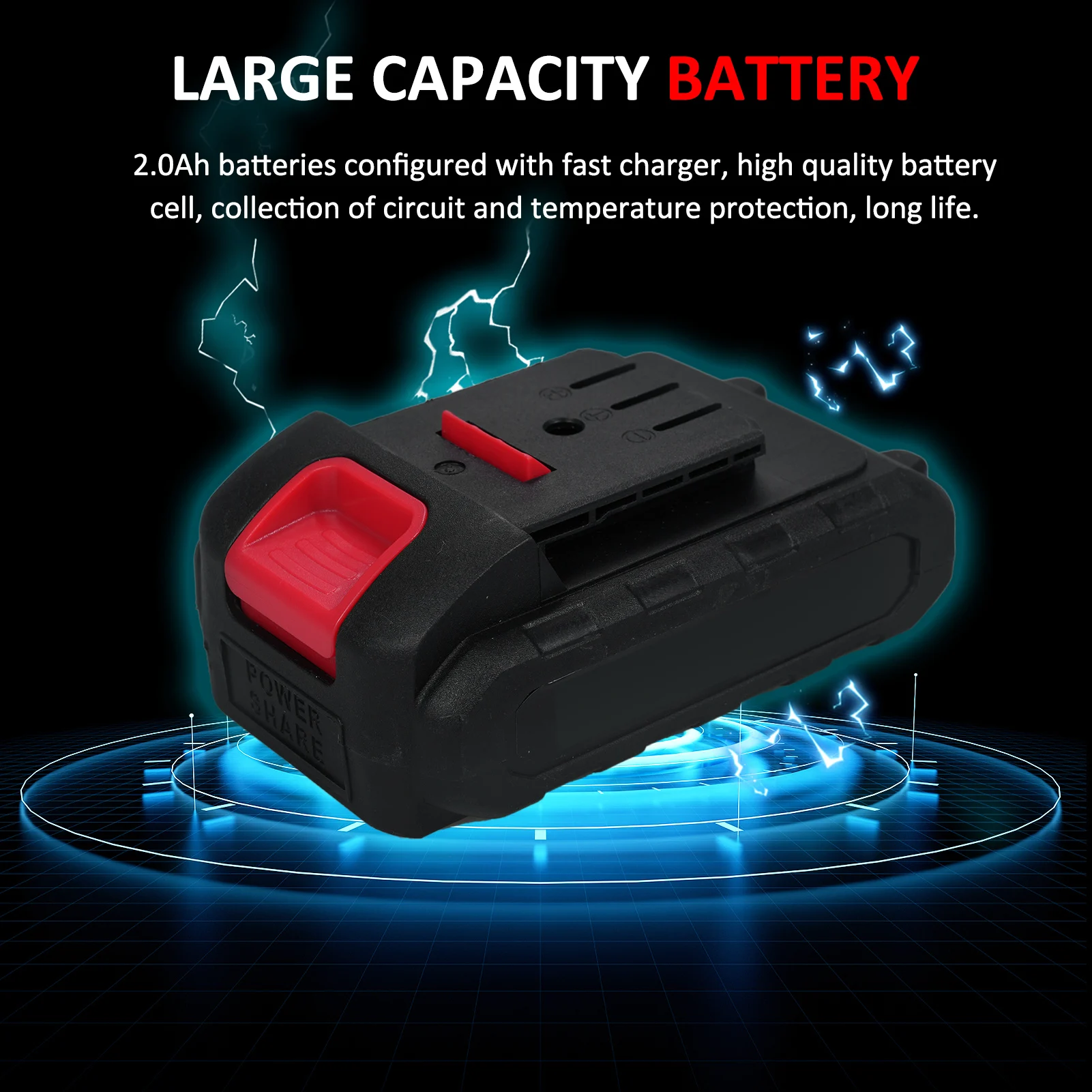 آلة السد اللاسلكية 21 فولت مع أنبوب الألومنيوم مجموعة السد الكهربائية اللاسلكية المجهزة ببطارية 2.0 أمبير وشاحن LED