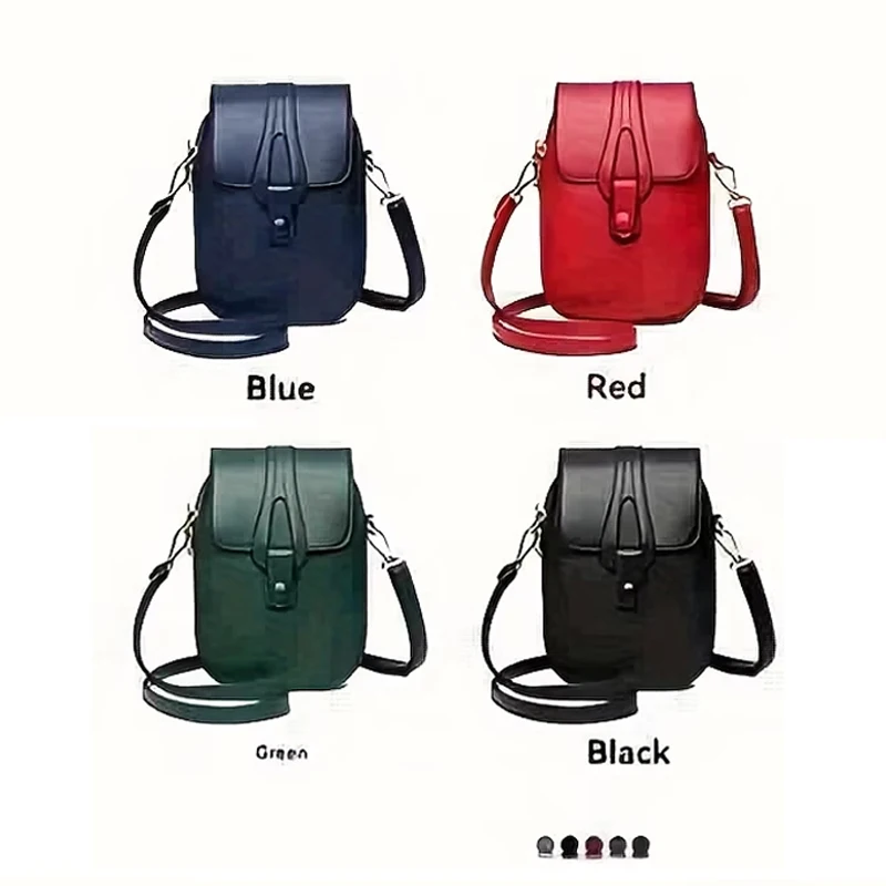 Damen Mini-Handytasche aus PU-Leder, kleine Umhängetasche, mehrfarbig, lässig, leicht, Handytasche für den täglichen Gebrauch und Reisen – Detail 1