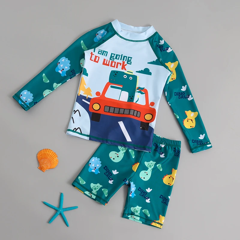 الأولاد مايوهات للمراهقين الصيف الاطفال ملابس السباحة الأزرق الأخضر ديناصور طفل لباس سباحة 2 إلى 3 4 5 6 7 8 9 10 11 12 13 14 سنة