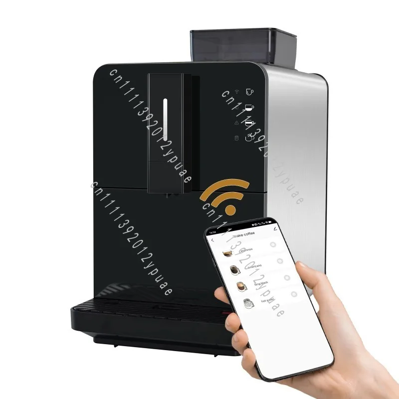 Smart Compact Brewing Device with Grinder, Wi-Fi Connectivity, Four Flavor Modes for Household and Workplace Use