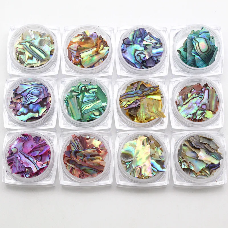 

100g Japanese Mother-of-Pearl Nail Charms Iridescent Abalone Shell Fragments, Ultra-Thin Natural Nail Art for Elegant Manicures