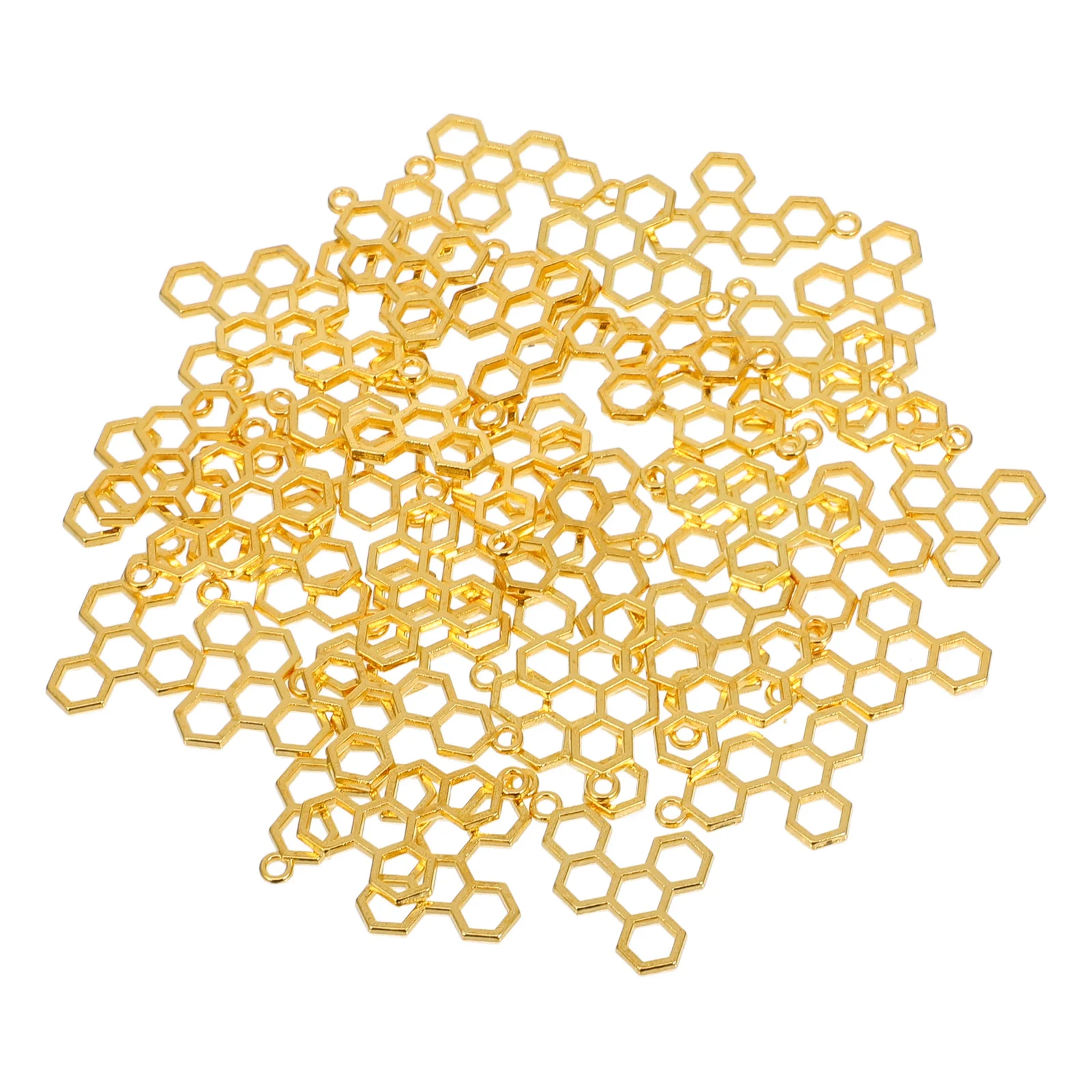 

50Pcs Honeycomb Charms Jewelry Making Hollow Pendants Bulk DIY Charms for Bracelet Necklace Earring Accessories