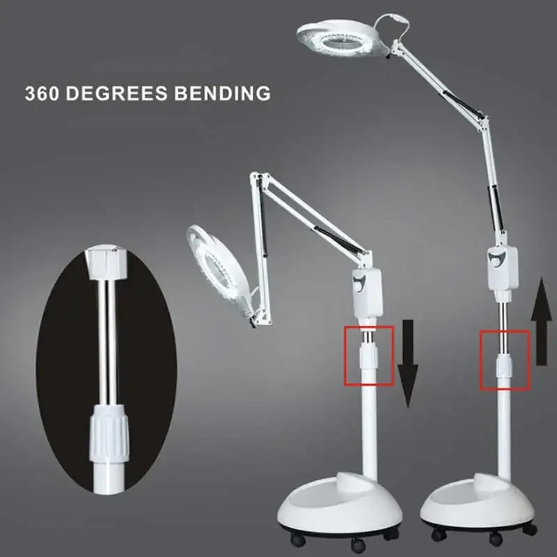 220V 3X Circline LED lampada lente d\'ingrandimento Cold Ligth Operation Floor Shadowless Lamp Magnifier per salone di bellezza Nail Tattoo